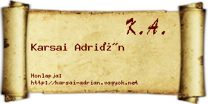 Karsai Adrián névjegykártya
